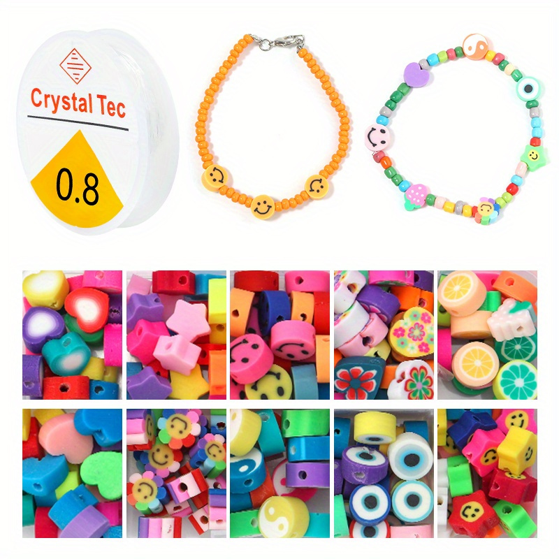 Polymer Clay Beads Loose Spacer Beads DIY Accessories Set Box